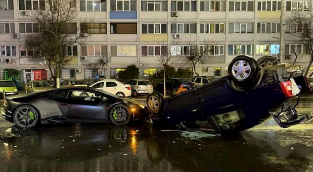 Sudar Lamborghinija Huracan i Dacije Logan u Bukureštu Sudar Lamborghinija Huracan i Dacije Logan u Bukureštu