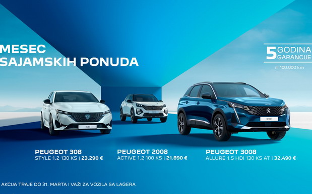 Sajamska ponuda za Peugeot vozila Sajamska ponuda za Peugeot vozila
