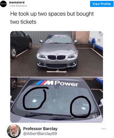 Platio dva parking mesta za svoj BMW