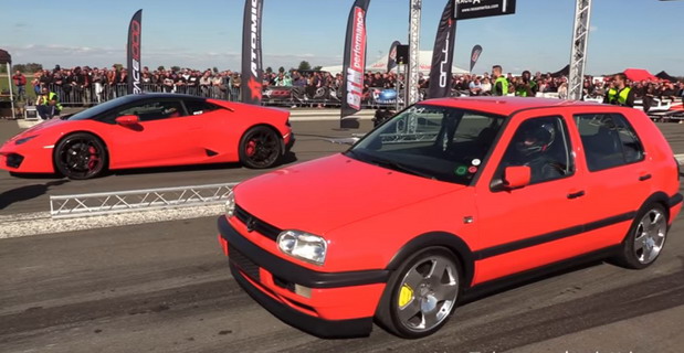 Lamborghini Huracan i VW Golf